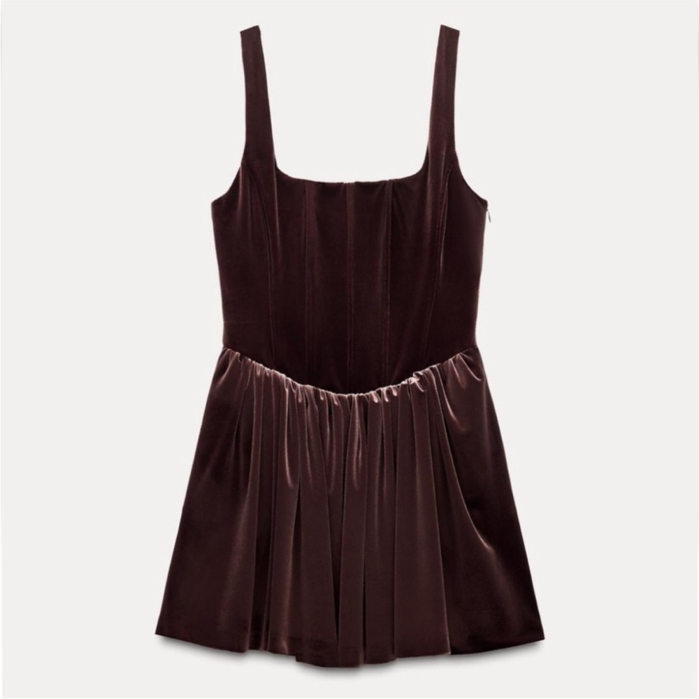 Zara Corset Velvet Mini Dress